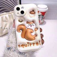 -พร้อมส่ง-เคสมือถือลายการ์ตูนกระรอก แบบนูน3D TPU แบบนิ่ม สําหรับรุ่น 14 13 12 11 Pro Max X XR Xs Max 8 7 Plus SE 2020#5004