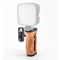 Multi-Function Hand Grip for Photo Expand Cage Wooden Handle Grip Cold Shoe for Mic Video Light