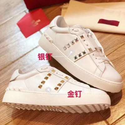 【high quality】original VTˉ Top version of Warrenˉ Liuding thick-soled white shoes womens lace-up flat shoes super hot all-match sneakers rivets