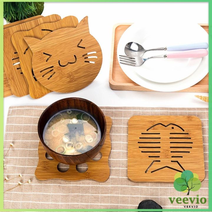 veevio-แผ่นไม้รองกันความร้อน-แผ่นไม้รองจาน-ของใช้ในห้องครัว-สปอตสินค้าร