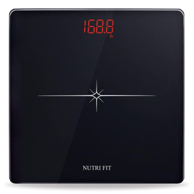 NUTRI FIT Digital Scale for Body Weight, Precision Bathroom Weighing Scale Step-On Technology High Capacity - 330 lb, LED Display with High Precision Measurements, Black Normal Black