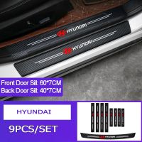 1 Set Hyundai Door sill sticker（thicken）Carbon fiber Leather Trunk Sticker For Accent I10 i20 Elantra Sonata IX35 Tucson are