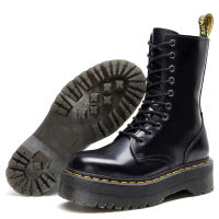 Dr Martens Jadon 10รองเท้าบูทมาร์ตินมีรูของผู้หญิง,รองเท้าหนังด้านบนสูงพื้นหนาซิปด้านข้าง