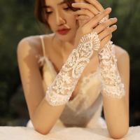 ☢ Romantic Princess Wedding Gloves for Wedding Dress Elegant White Wedding Accessories Bridal Gloves with Pearls