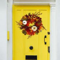 Loviver Harvest Wreath Front Door Garland Fall Wreath For Festival Decoration Garden