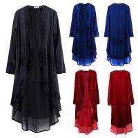 [COD] 2022 foreign trade cross-border model Xinwan ladies fashion front cardigan velvet coat chiffon hem