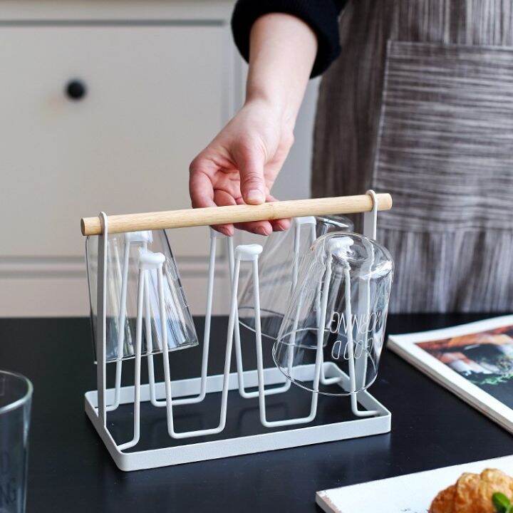 Vision Glass Cup Stand Holder Metal Cup Drying Rack Shelf Upside-down ...