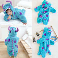 ร้อน, ร้อน★Baby Sullivan Romper Jumpsuit Kids Dinosaur Costume Cartoon One-Pieces Onesie For Boys Girls Cotton Hooded Sleepwear Flannel Soft Homewear