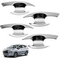 เบ้าถ้วยปีก รองมือเปิด 4ประตู สีโครเมี่ยม Bowl Insert Handle Cover Mitsubishi Xpander ปี 2018 - 2019 มีบริการเก็บเงินปลายทาง