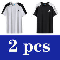 Adidas เสื้อเสื้อยืดกีฬาลำลองแขนสั้น,2แพ็คแห้งเร็วเสื้อผ้าออกกำลังกายผู้ชายเสื้อผ้า M-8XL ไซส์ใหญ่