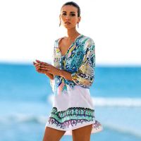 【TAKU Swimsuit】 Beach Cover Ups Dress Women Beach Shirt Snake Printed Beachwear Anti-Sun Clothing Women Swimsuit Bikini Cover Up