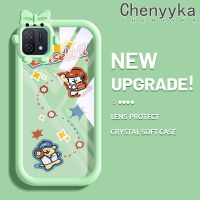 เคส Chenyyka สำหรับ OPPO เคส A16K A54s A16s A16 A16E การ์ตูนหมีโปร่งใสกันกระแทกใหม่เคสป้องกันเลนส์กล้องถ่ายรูปสัตว์ประหลาดน้อยน่ารักปลอกซิลิโคนใสนุ่ม