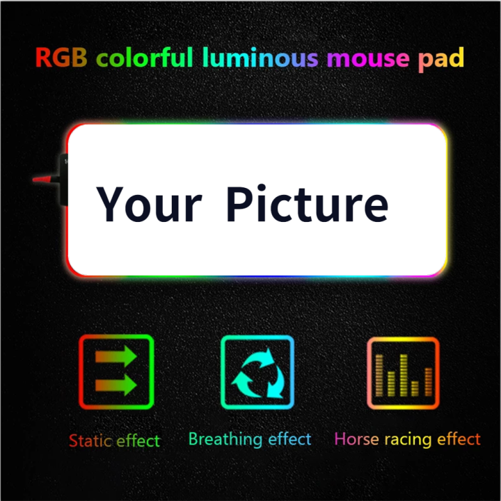Custom Mat Logo Gloway Gaming Accessories Light LED Mouse Pad With