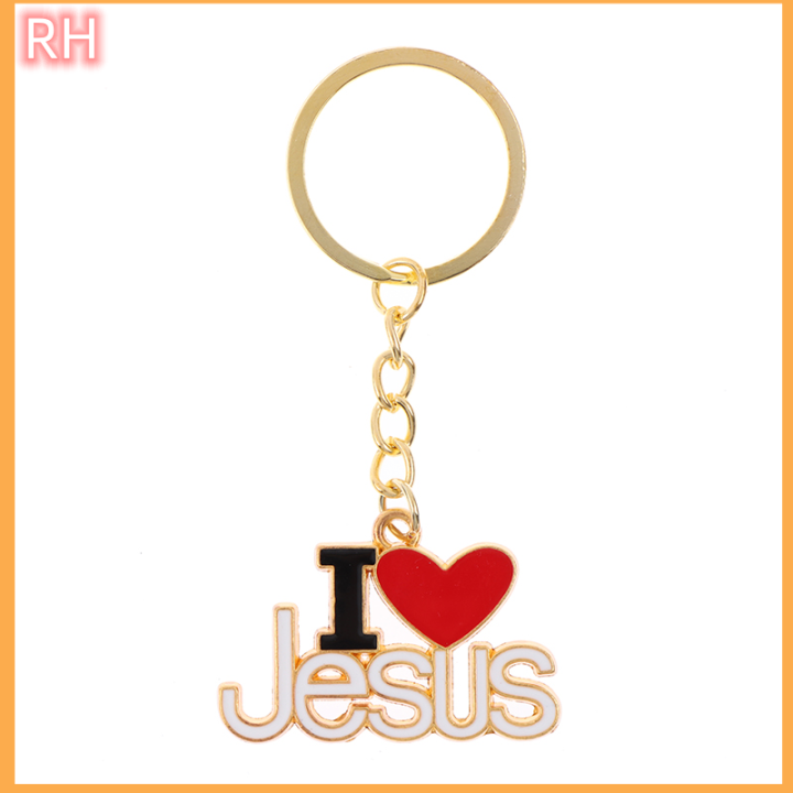 ranghe-1ชิ้นศาสนาพระเยซูฉันรักพระเยซูพวงกุญแจพวงกุญแจกุญแจรถ