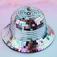 【Explosion umbrella】 Glitter Sequins Bucket Hat หมวกชาวประมงเลื่อมสำหรับ Club Stage Bar Party Dance