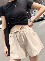 Summer New Women Shorts Cotton Linen High Waist Solid Color Fashion Casual Homewear Loose Sports Beach Female Short Pants S-XL