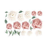 Room Bedroom Removable Nursery Floral PVC Rose Waterproof Peony Flowers Sticker