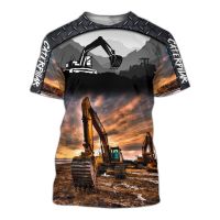 T SHIRT   BEAUTIFUL EXCAVATOR 3D cat caterpillar ALL OVER PRINTED SHIRTS FOR MEN（free custom NAME&amp;LOGO)