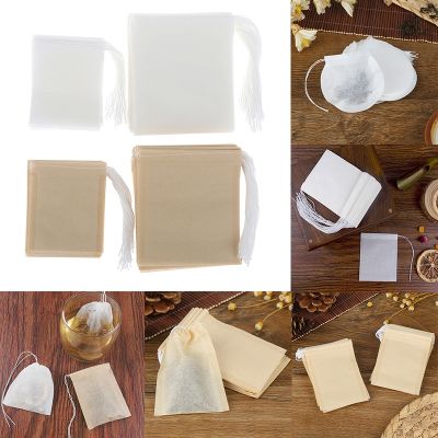 100PCS Disposable Tea Bags Empty Tea Bags with String Heal Seal Bag for Tea Bags Non woven Fabric Paper Teabags Teaware