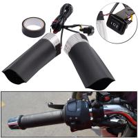 ZZOOI 12V Motorbike Electric Heating Handle Grips Kit Adjustable Hot Grip Handle Handlebar Hand Warmers Motorcycle Scooter Grip Heater