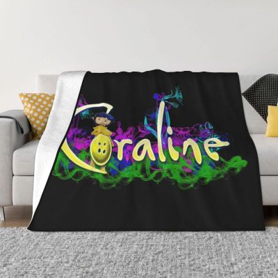 （in stock）Coraline Spooky 3D printing blanket film soft Flannel car sofa blanket（Can send pictures for customization）