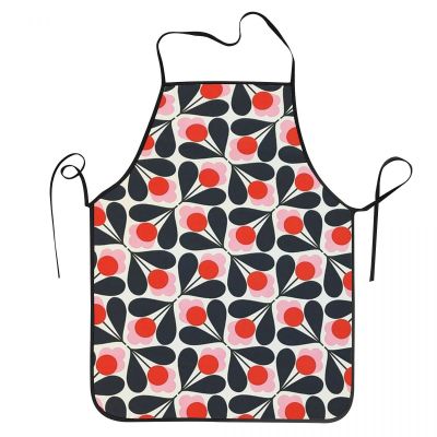 Custom Bib Scandinavian Floral Orla Kiely Apron Men Women Unisex Adult Chef Kitchen Cooking Flowers Tablier Cuisine Baking