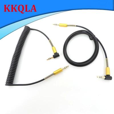 QKKQLA Aux Speaker 3.5mm 3pole stereo Jack Male to male extend spring Wire connector Audio Cable Right Angel Car Headphone 3.5 Phone