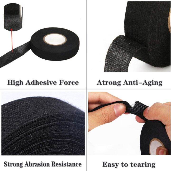 9-15-25mm-15m-heat-resistant-adhesive-cloth-fabric-tape-for-automotive-cable-tape-harness-wiring-loom-electrical-heat-tape