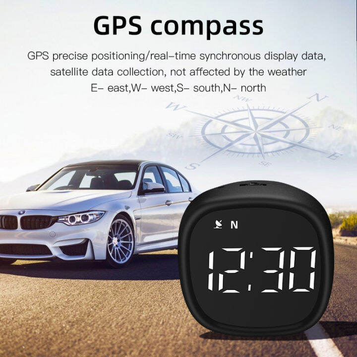 gps-hud-head-up-display-digital-speedometer-สัญญาณเตือนความเร็วเกินเข็มทิศนาฬิกาความเมื่อยล้าเตือนการขับขี่สากลสำหรับรถยนต์ทุกคัน