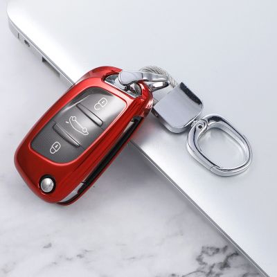 dfthrghd TPU Soft 3Button Key Case Cover Keychain for Peugeot 107 207 306 307 407 308 607 for Citroen C2 C3 C4 C5 C6 C8 DS4 Protector
