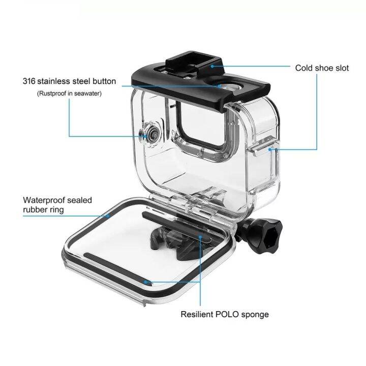 เคสกันน้ำ-gopro-11-10-9-8-ฟิลเตอร์-4-สี-สำหรับดำน้ำ-gopro-hero10-9-8-black-protective-housing-with-double-cold-shoe-4-filters-for-diving-lens