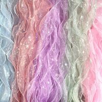 【hot】！ NEW 60mm Print The Silk Organza Bow Material for Hair Ornament Wrapping Decoration