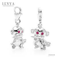 LenYa Jewelry ชาร์ม นักษัตรปีวอก ลิง ตัวเรือนเงินแท้ ชุบทองขาว ประดับพลอยสีแดง ทับทิม ( Ruby) สามารถ Mix and Match กับเครื่องประดับสุดโปรดได้ เพื่อเพิ่มความเก๋ไก๋ในสไตล์ที่ไม่ซ้ำใครในแบบของคุณ