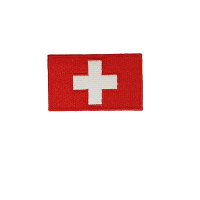 สินค้าใหม่สวิตเซอร์แลนด์ธงปักผ้าเย็บปะติดปะต่อกันป้ายกางเกงหรือกระเป๋า Decals ตกแต่ง Patch Embroidery