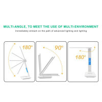 โคมไฟสำนักงานโต๊ะเขียนหนังสือ LED พร้อมโคมไฟตั้งโต๊ะที่ชาร์จแบบไร้สายโคมไฟอ่านหนังสือหรี่แสงได้สำหรับเครื่องมือทำการบ้านเพื่อการศึกษา