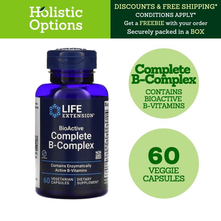 Life Extension, BioActive Complete B-Complex B Vitamins, 60 Vegetarian ...