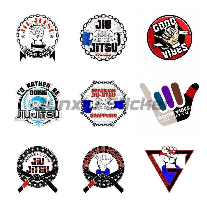 [HOT Cartoon stickers 541] Good Vibes Jiu Jitsu Cartoon Car Stickers