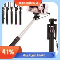 HONEYDEWD แบบพกพา โทรศัพท์มือถือ ขยายได้ ไม้เซลฟี่ Monopod มือถือ มีสาย การถ่ายภาพ