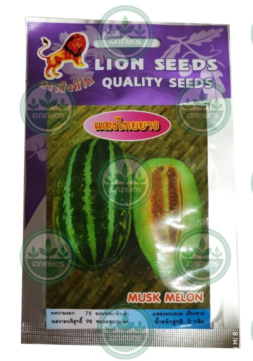 เมล็ดผัก แตงไทยยาว Musk Melon ตราสิงห์โต