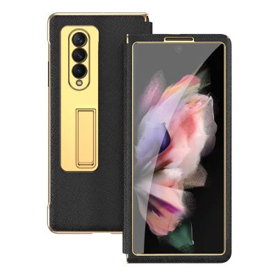 Coque Fold 2 Flip Case For Samsung Galaxy Z Fold 2 Phone Case Stand PU Leather Shell Camera Protector Cover W22 Capa Funda