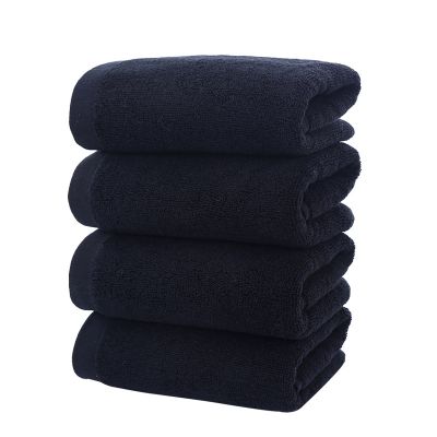 ❆✐❇ 100 Cotton Black bath towel Hand Towel Free Design Customized LOGO Company Name Birthday Holiday Greetings Towel Embroidery