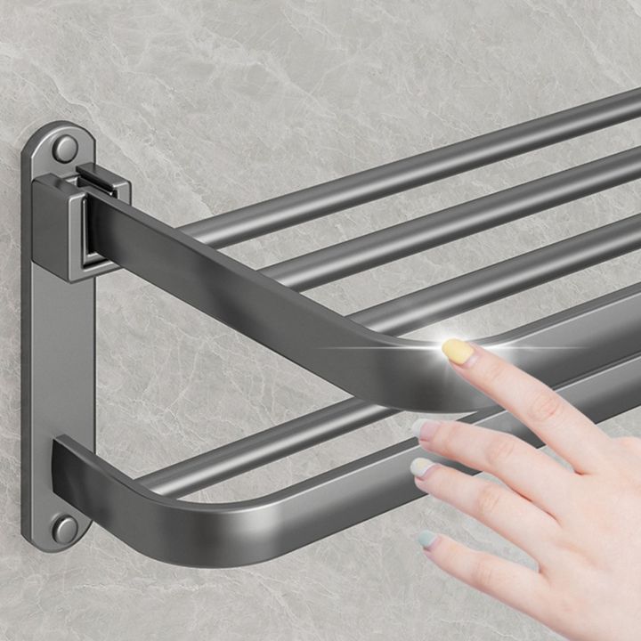 space-aluminum-wall-mounted-foldable-bath-towel-rack-rail-holder-punch-free-bathroom-storage-shelf
