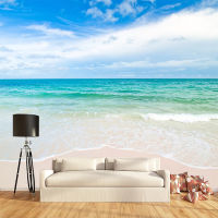 [hot]Custom 3D Mural Blue Big Sea Beach Landscape Photo Wall Paper Living Room Bedroom Bathroom Waterproof Canvas Painting Wallpaper