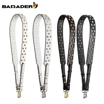 BAMADER Bag Strap For Leather Adjustable Wide Crossbody Strap Fashion Metal Rivets Bag Accessories Belt Shoulder Straps