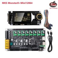 Mks Monster8 V2บอร์ดคอนโทรลเมนบอร์ด8แกนเมนบอร์ด Ts35หน้าจอสัมผัสเครื่องพิมพ์3d 32bit จอแสดงผล Lcd12864ขนาดเล็กสำหรับ Voron