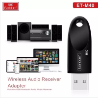 ตัวรับสัญญาณบลูทูธ Earldom ET-M40  v.5.0 Bluetooth Receiver อุปกรณ์ USB รองรับอุปกรณ์บลูทูธ เวอร์ชั่นบลูทูธ 5.0 คุณภาพสินค้าดี ใช้งานได้ดี ใช้ได้นาน