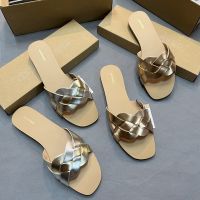 Enough to shine British Royal Thin Power century-old PAI woven large size flip flops flat beach sandals 【QYUE】