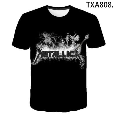 2023 summer new fashion mens and womens Metallica 3D Printed pattern mens shirt large size short-sleeved T-shirt