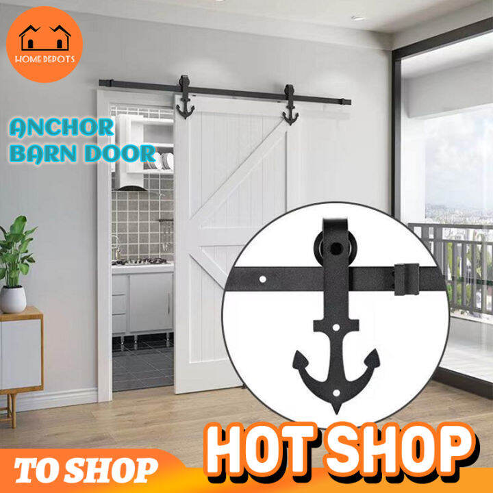 Home Depots 4.9ft/6ft/6.6ft Barn door set Barn door sliding set Barn