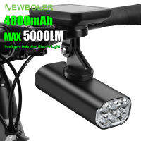 5000LM ใหม่ตัวเหนี่ยวนำอัจฉริยะ MTB ไฟจักรยานด้านหน้าโคมไฟ USB ชาร์จได้6 LED 4800Mah ไฟฉายคาดผมกันน้ำไฟจักรยาน